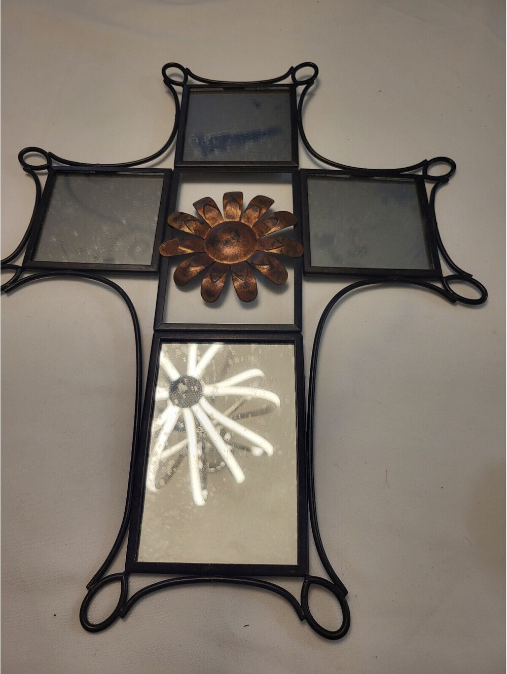 Decorative Cross Shaped Multi-Photo Frame 19x15"  Floral